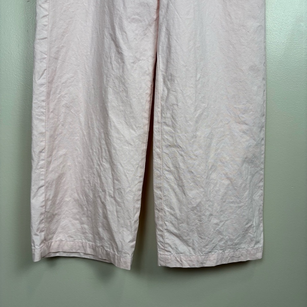 J. Crew Pants Womens 8‎ Pink Full Length Wide Leg Cotton Linen Blend Trouser - Picture 3 of 9